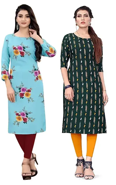 Classic Crepe Kurti for Women, Pack of 2