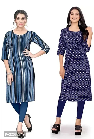 Fabulous Crepe Printed Kurta For Women- Pack Of 2-thumb0