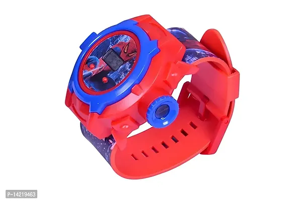 Trade Globe Unique 24 Images Projector Digital Super Hero Toy Watch for Boys Kids - Good Return Gift - (Spider Red)