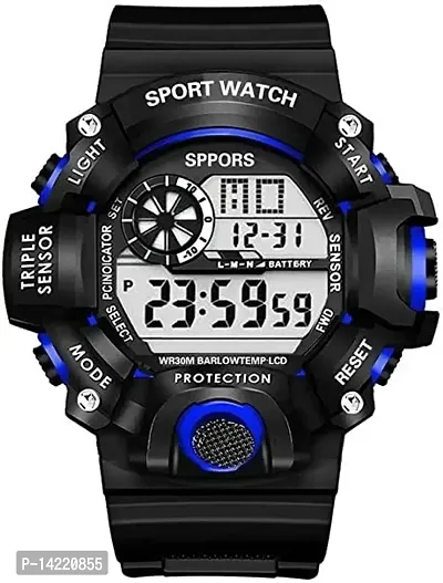 MTSH Digital Watch Shockproof Multi-Functional Automatic Blue Boader Black Waterproof Digital Sport Watch for Men's Kids Watch for Boys - Watch for Men Pack of 1-thumb2