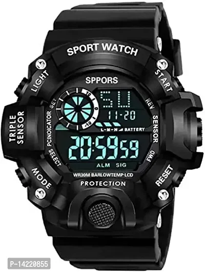 MTSH Digital Watch Shockproof Multi-Functional Automatic Blue Boader Black Waterproof Digital Sport Watch for Men's Kids Watch for Boys - Watch for Men Pack of 1-thumb0