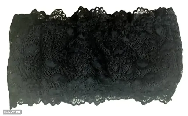 Women's Cotton Lightly padded Wire Free Regular Bra (Tube Bra_Black_Free Size)