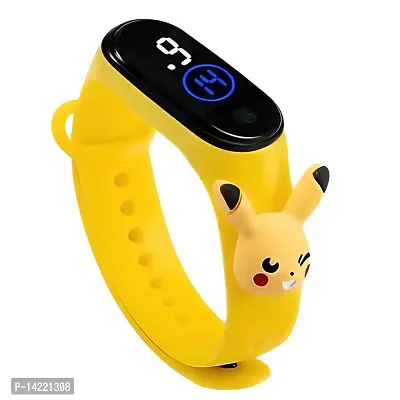 Bros Moon Digital Girl's Watch (Yellow Dial Black Colored Strap)-thumb3