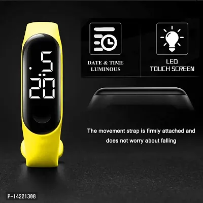 Bros Moon Digital Girl's Watch (Yellow Dial Black Colored Strap)-thumb4