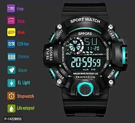 MTSH Digital Watch Shockproof Multi-Functional Automatic Blue Boader Black Waterproof Digital Sport Watch for Men's Kids Watch for Boys - Watch for Men Pack of 1-thumb3