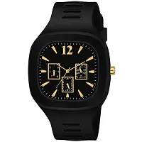 NEO VICTORY Black-White Silicone Strap Analogue Sports Watch Rectangular Dial New Model 2022 Men Watches Boys Watches Boys Watch Quartz Wrist Watches for Men or Boys Black-White (Pack of 2)-thumb1