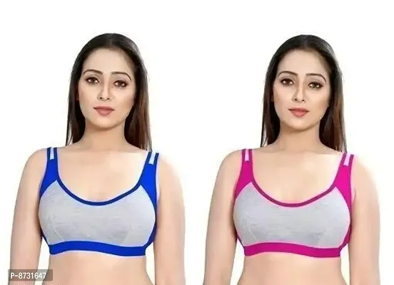 Classy Cotton Blend Sports Bra Pack of 2