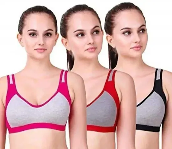 Women's Non-Padded Wire Free Full-Coverage Bra-Pack of 3(Multicolour_36_315)