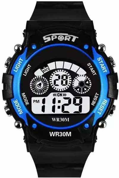 Swadesi Stuff Function Sports Digital Kids Watch for Boys Girls (Black)