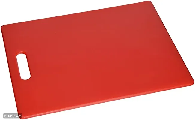 Useful Red Plastic Cutting Board for Kitchen Chopping