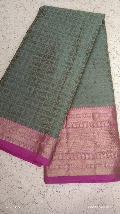 Elegant Silk Cotton Saree with Blouse piece 