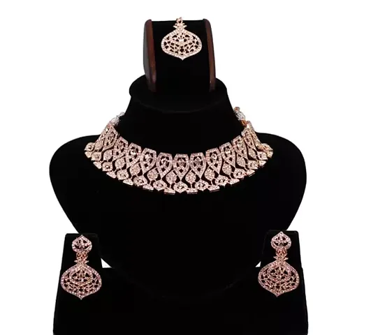 Stylish Alloy Cubic Zirconia Jewellery Set For Women