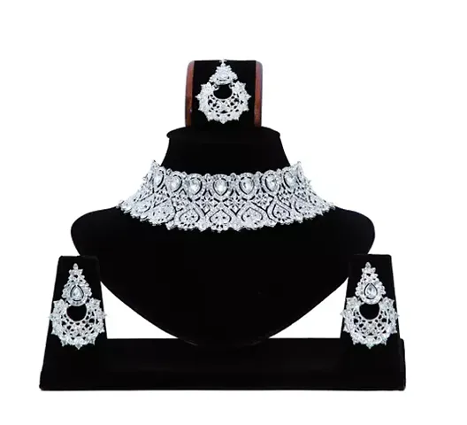 Stylish Alloy Cubic Zirconia Jewellery Set For Women