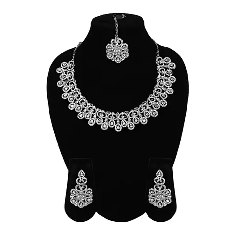 Stylish Alloy Cubic Zirconia Jewellery Set For Women