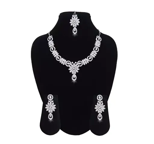 Stylish Alloy Cubic Zirconia Jewellery Set For Women