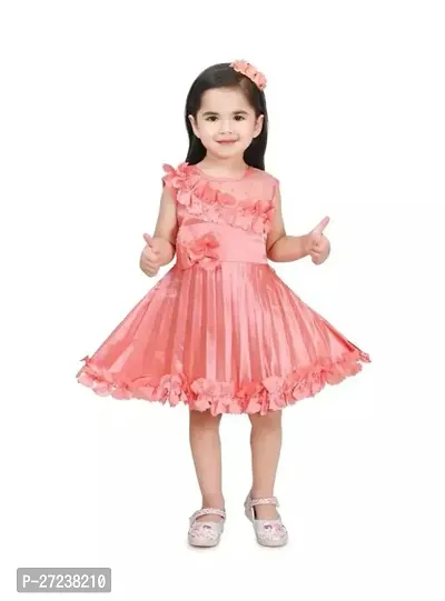 Stylish Pink Silk Embellished Frocks For Girls-thumb0