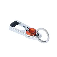 omuda Hook Locking Silver Metal key ring Key chain for Bike Car Men Women Keyring (omuda 3747)-thumb1