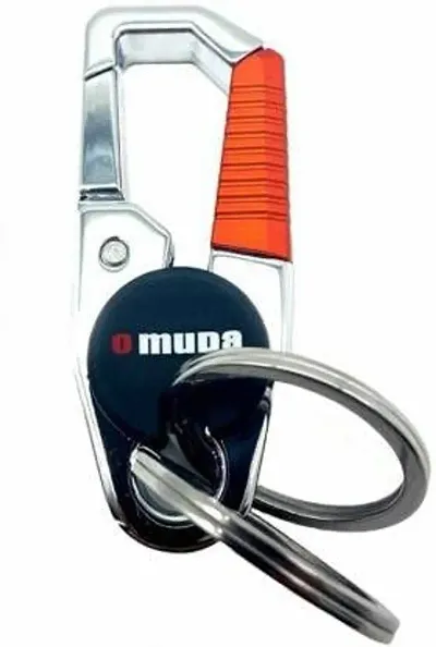 Omuda Hook Locking Silver Metal key ring Key chain for Bike Car Men Women Keyring (omuda3747)