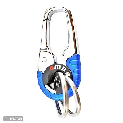 Omuda Hook Locking Silver Metal key ring Key chain for Bike Car Men Women Keyring (omuda 3755)-thumb0