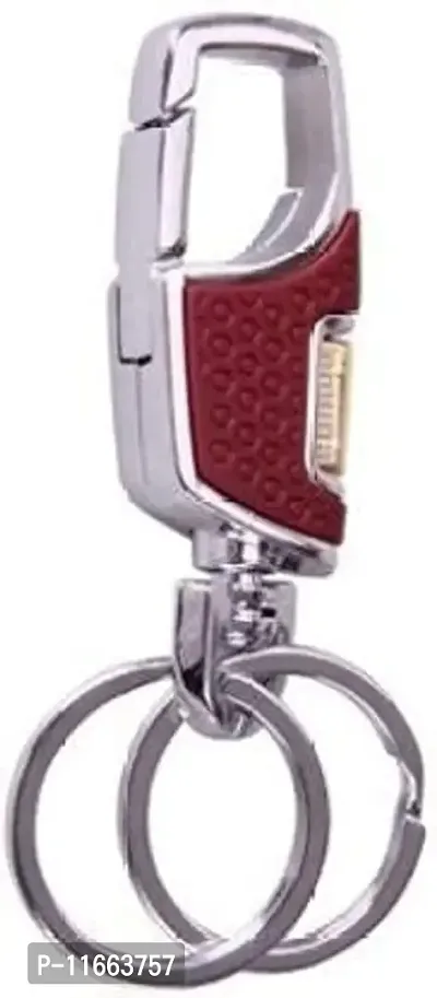 omuda Hook Locking Silver Metal key ring Key chain for Bike Car Men Women Keyring (omuda 3718.)-thumb0
