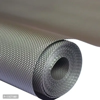 KANO Multipurpose Textured Super Strong Anti-Slip Mat Liner - Size 60X 500 cm (5 Meter Roll, Grey)-thumb0