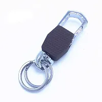 Omuda Hook Locking Silver Metal key ring Key chain for Bike Car Men Women Keyring (omuda 3717-thumb2