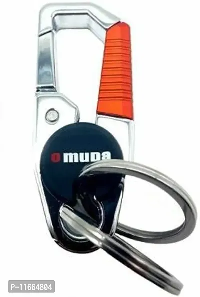 Omuda Hook Locking Silver Metal key ring Key chain for Bike Car Men Women Keyring (omuda3747)-thumb0