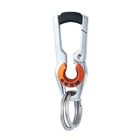 omuda Hook Locking Silver Metal key ring Key chain for Bike Car Men Women Keyring (omuda 3747)-thumb2