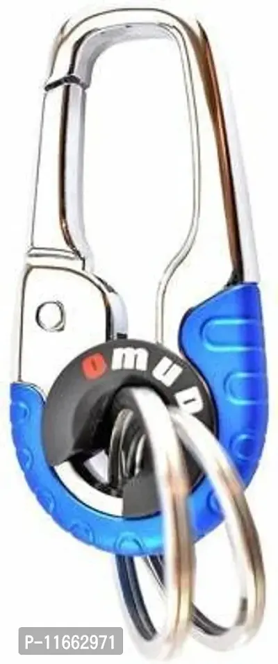 Omuda Hook Locking Silver Metal key ring Key chain for Bike Car Men Women Keyring (omuad 8)