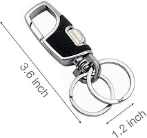 omuda Hook Locking Silver Metal key ring Key chain for Bike Car Men Women Keyring (omuda 3718)-thumb2