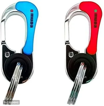 Omuda Hook Locking Silver Metal key ring Key chain for Bike Car Men Women Keyring (omuda 16)