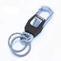 Omuda Hook Locking Silver Metal key ring Key chain for Bike Car Men Women Keyring (omuda 3717-thumb3