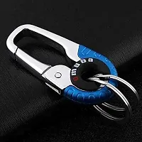 Omuda Hook Locking Silver Metal key ring Key chain for Bike Car Men Women Keyring (omuda 3755)-thumb2