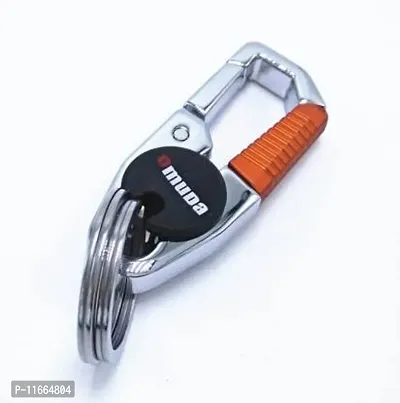 Omuda Hook Locking Silver Metal key ring Key chain for Bike Car Men Women Keyring (omuda3747)-thumb2