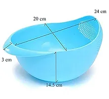 Home Buy Big Size Rice Dal Pulses Vegetable Noodles Pasta Washing Bowl & Strainer Good Quality & Perfect Size for Storing and Straining-thumb1