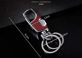 omuda Hook Locking Silver Metal key ring Key chain for Bike Car Men Women Keyring (omuda 3718.)-thumb3