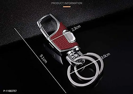 omuda Hook Locking Silver Metal key ring Key chain for Bike Car Men Women Keyring (omuda 3718.)-thumb4