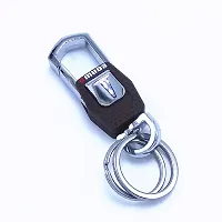 Omuda Hook Locking Silver Metal key ring Key chain for Bike Car Men Women Keyring (omuda 3717-thumb1