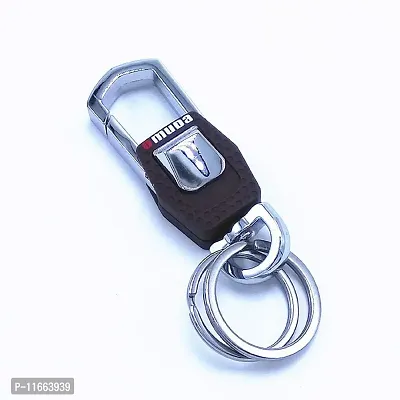 Omuda Hook Locking Silver Metal key ring Key chain for Bike Car Men Women Keyring (omuda 3717-thumb2