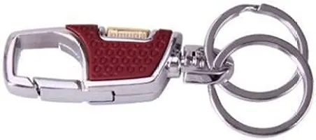 omuda Hook Locking Silver Metal key ring Key chain for Bike Car Men Women Keyring (omuda 3718.)-thumb1