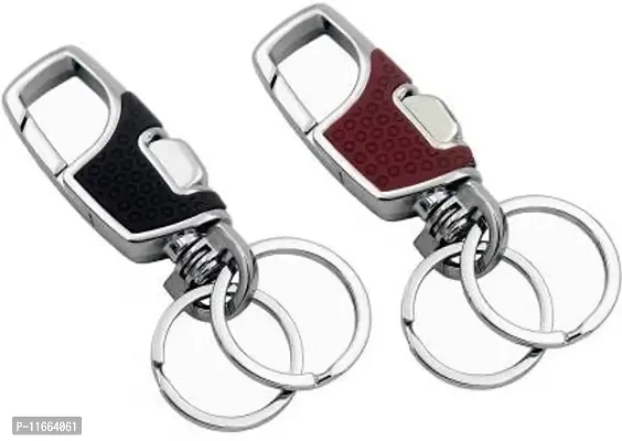 Omuda Hook Locking Silver Metal key ring Key chain for Bike Car Men Women Keyring (omuda 12)