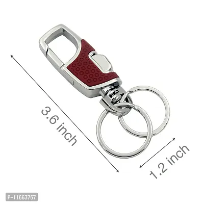 omuda Hook Locking Silver Metal key ring Key chain for Bike Car Men Women Keyring (omuda 3718.)-thumb5