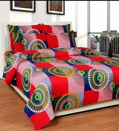 Premium Polycotton Printed Bedsheet With 2 Pillow Covers