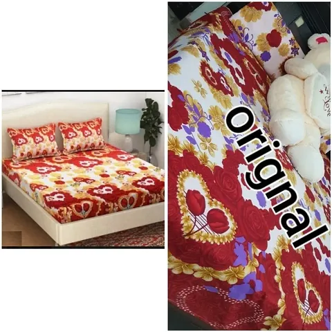 Multicolored Microfiber Double Bed Sheet