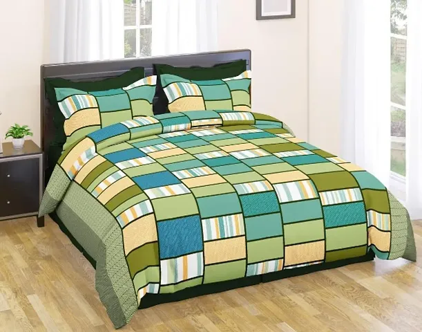 Polycotton Printed Bedsheet with 2 Pillow Covers