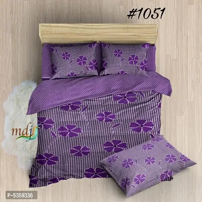 polycotton double  bedsheet with two pillow covers-thumb0