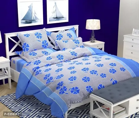 polycotton double  bedsheet with two pillow covers