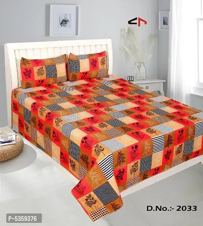 polycotton double  bedsheet with two pillow covers