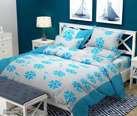 polycotton double  bedsheet with two pillow covers