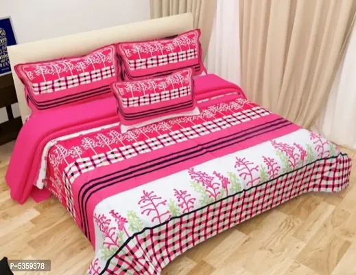 polycotton double  bedsheet with two pillow covers-thumb0